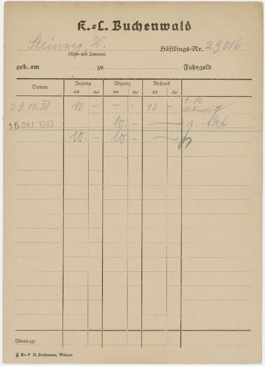 02Geldkarte von Wilhelm Steinweg im KZ Buchenwald-ThHStAW, Konzentrationslager Buchenwald, Geldkarte Wilhem Steinweg_90dpi.png